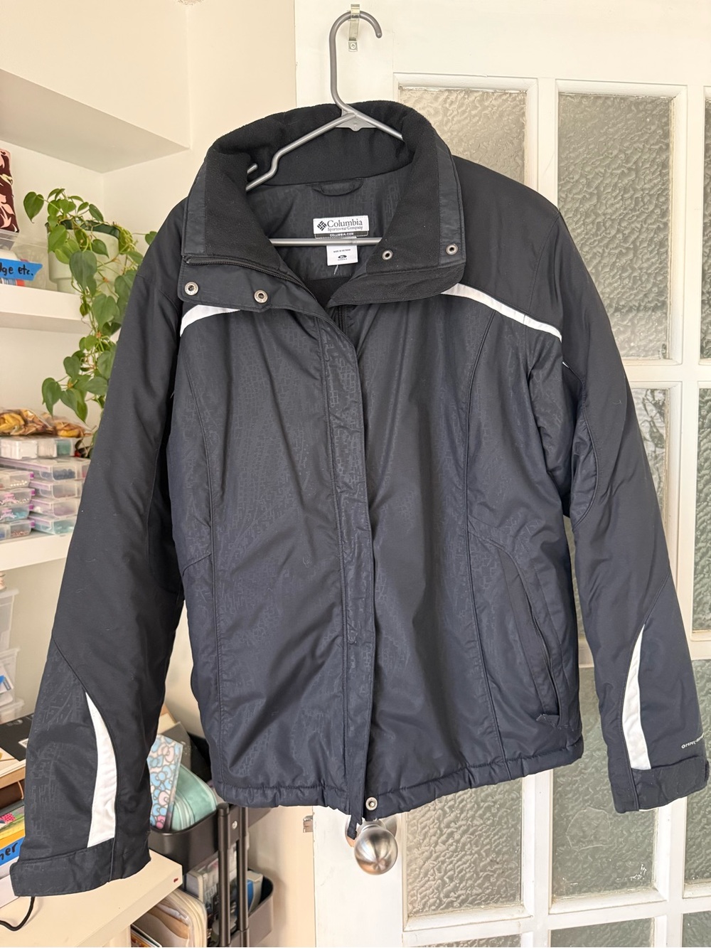Columbia Black Ski Jacket with White Accents